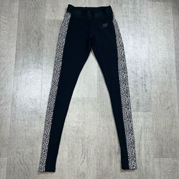 Nike Leg-A-See-Stirrup Leopard Print Colorblock Side Stripe Leggings, Women’s XS - Picture 4 of 16